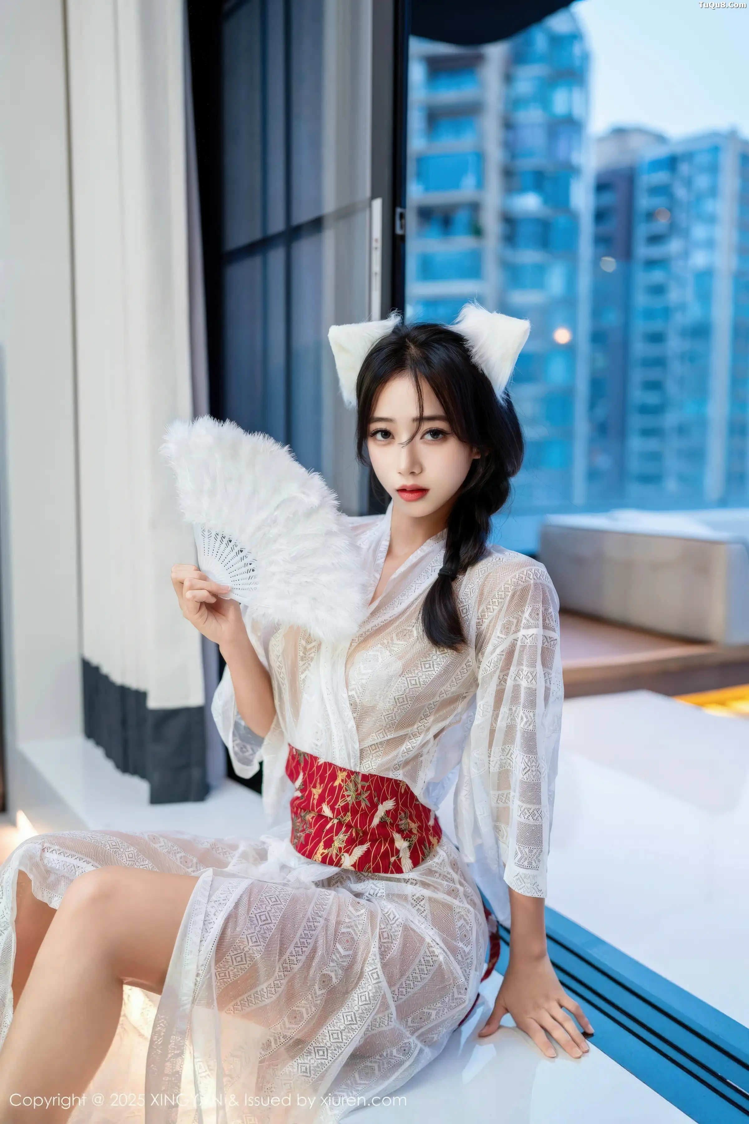 秀人集.com_[XINGYAN星颜社]VOL.442_模特时安安私房性感白色薄透连衣裙秀柔美身姿迷人诱惑写真75P