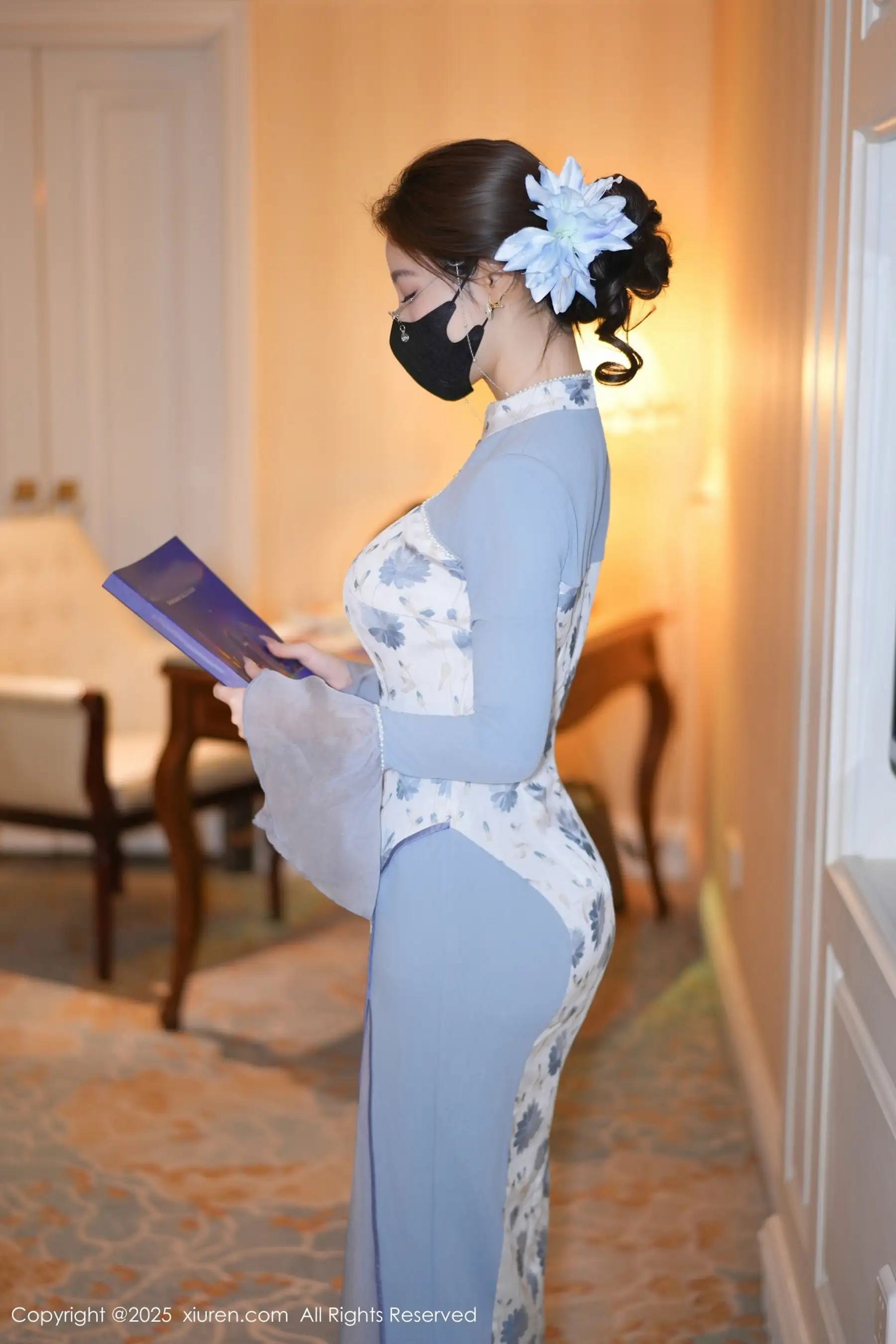 秀人集.com_[XiuRen秀人网]No.11033_模特Twins-桃桃性感蓝色连衣裙露白色内衣秀曼妙身姿诱惑写真80P